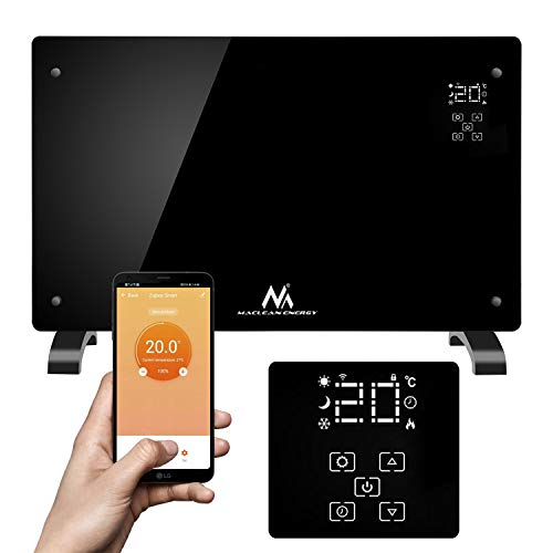 Maclean MCE502 Elektrischer Glaskonvektor 2000W Glasheizung Wandheitzung mit WiFi-Steuerung Smart-Life-App Glaskonvektor Heizung Heizkörper Touchscreen Standfüße von Maclean