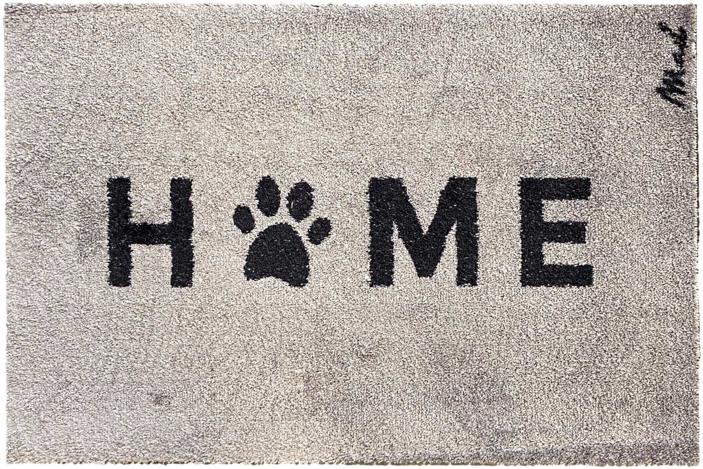 Fußmatte Bryan, Mad about Mats, Türvorleger, Läufer, Indoor, Mit Spruch "Home", Hunde, Hundepfote, weich, Grau, waschbar, rutschfest, pflegeleicht, 50 x 75 cm von Mad about Mats