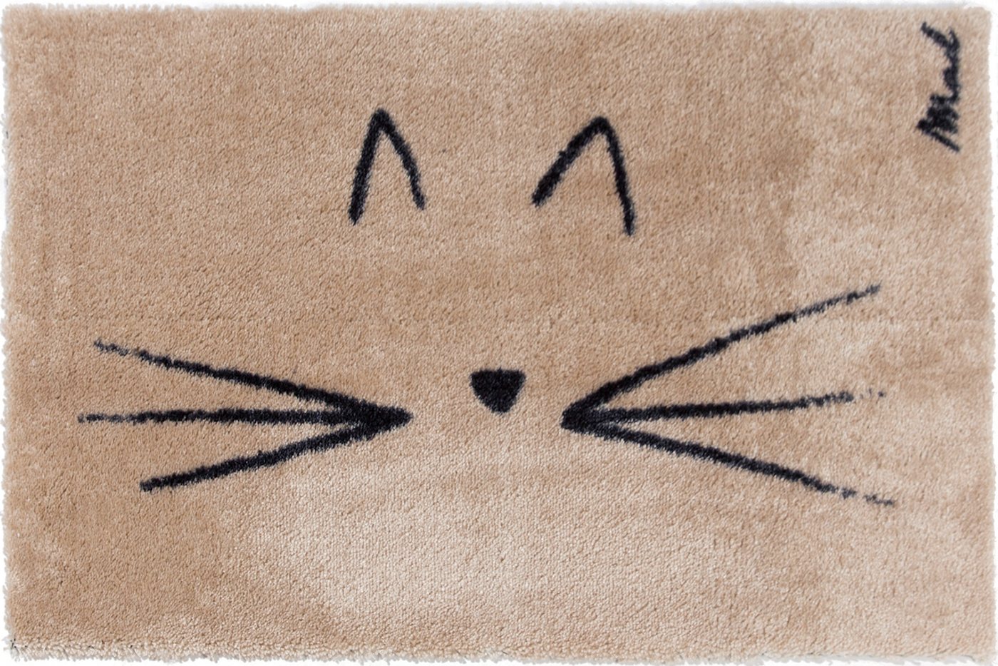 Fußmatte Dori, Mad about Mats, Rechteckig, Türvorleger, Vorleger, Läufer, Innenbereich, Tiermotiv, Katze, Beige, niedlich, rutschfest, waschbar, weich, 50 x 75 cm von Mad about Mats