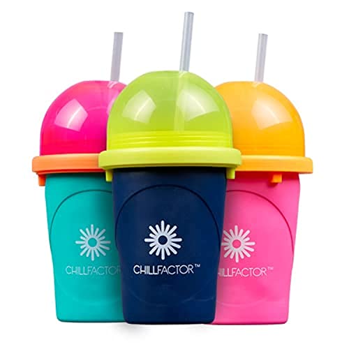 Magic Freez Slushy Maker - Slush Becher mit Strohhalm und Löffel - Slushy Cup für Eis Selber Machen - Tragbarer Slush Machine fur Alle - Eis Mixer (Blau, Pink, Grün) von Magic Freez