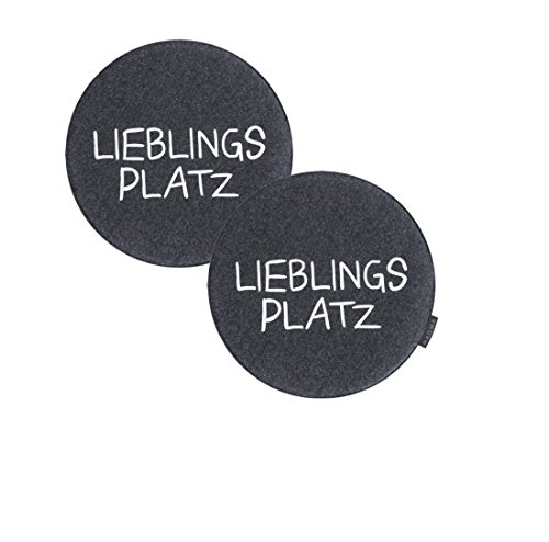 2er Set Stuhlkissen Lieblingsplatz Avaro von Magma - ca. 35 cm rund - in Verschiedene Farben - Filzimitat - waschbar, Farbe:Magma_anthrazit_007 2er Set Stuhlkissen Lieblingsplatz Avaro von Magma - ca. 35 cm rund - in Verschiedene Farben - Filzimitat - waschbar, Farbe:Magma_anthrazit_007 von Magma-Heimtex
