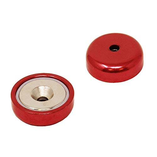 Rot Ein Typ Neodym Pot Magnet Für Kunst, Handwerk, Modellherstellung - 25 Mm Durchmesserpackung Von 4 von first4magnets