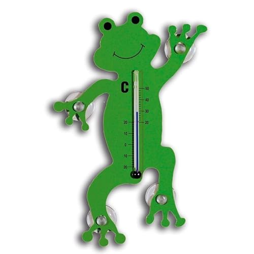 Innen- und Außen-Thermometer Frosch fürs Fenster 13,7 x 6,3 cm GRÜN - Skala -20° bis +50°C - man kann das Thermometer nach Belieben hinter oder vor dem Fensterglas zu befestigen von Magnosphere