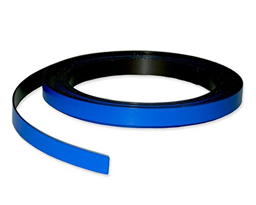 Magnetband Kennzeichnungsband farbig, Breite 10mm - 5m Rolle - Magnetstreifen - Zum Beschriften und Markieren, von Lager, Werkstatt, für Whiteboards, Flipcharts, Präsentationen, Farbe:blau von Magnosphere