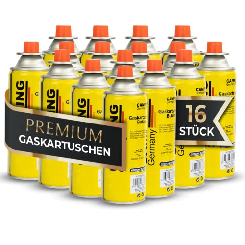 Magnum ® (16x Gaskartuschen 227g ideal für Gaskocher, Gasheizung, Gasbrenner, Unkrautbrenner oder Campingkocher – Butan Gaskartusche Typ MFS – 1A für perfekt für Küchenbrenner (16 Kartuschen) von Magnum