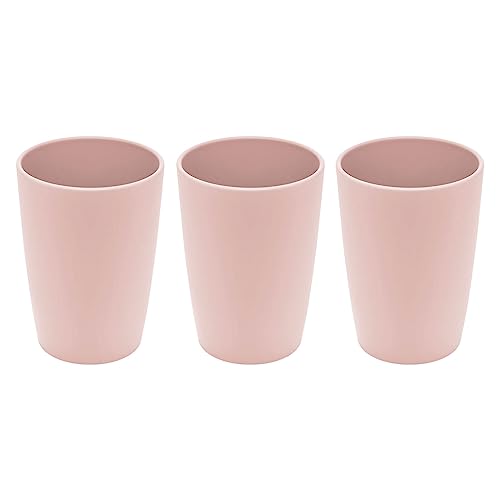 Magu 3er Set Natur-Design Trinkbecher Rosa ca. 310 ml aus einem Polymer aus natürlichen Materialien Mehrwegbecher Partybecher von Magu