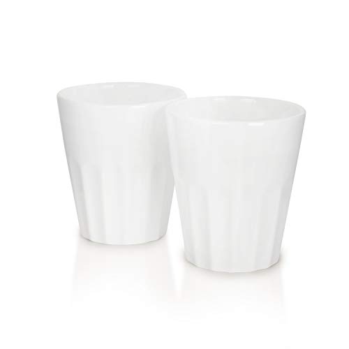 Mahlwerck Porzellan Cappuccino-Tassen, Kaffee-Becher French Style, weiß, 280ml, 2er Set … von Mahlwerck