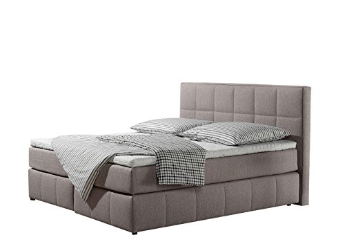 Maintal Boxspringbett Casano, 160 x 200 cm, Strukturstoff, 7-Zonen-Kaltschaum Matratze h2, beige von Maintal Betten