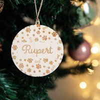 Personalisierte Pfotenabdruck Weihnachtsdekoration | Hund Kugel Haustier Weihnachtsgeschenk Hundeliebhaber Wichtel Handgefertigt in Großbritannien von MaisonCreationShop