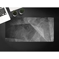 Graue Schreibtischunterlage, Abstrakte Dunkelgraue Schwarze Tastaturunterlage, Weiße Nebel Schutzmatte von MajesticMats