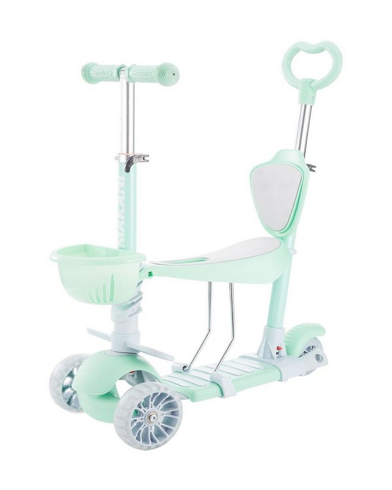 Makani Cityroller Kinderroller, Dreirad, BonBon 4 in 1, mit Schiebestange, Korb von Makani