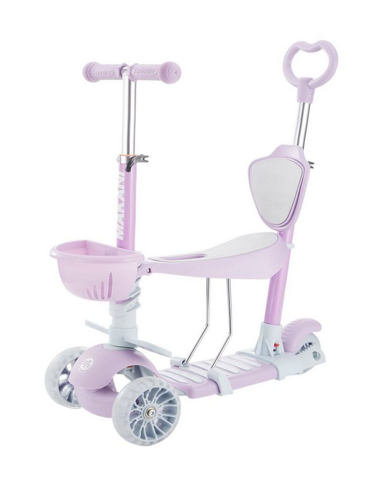 Makani Cityroller Kinderroller, Dreirad, BonBon 4 in 1, mit Schiebestange, Korb von Makani