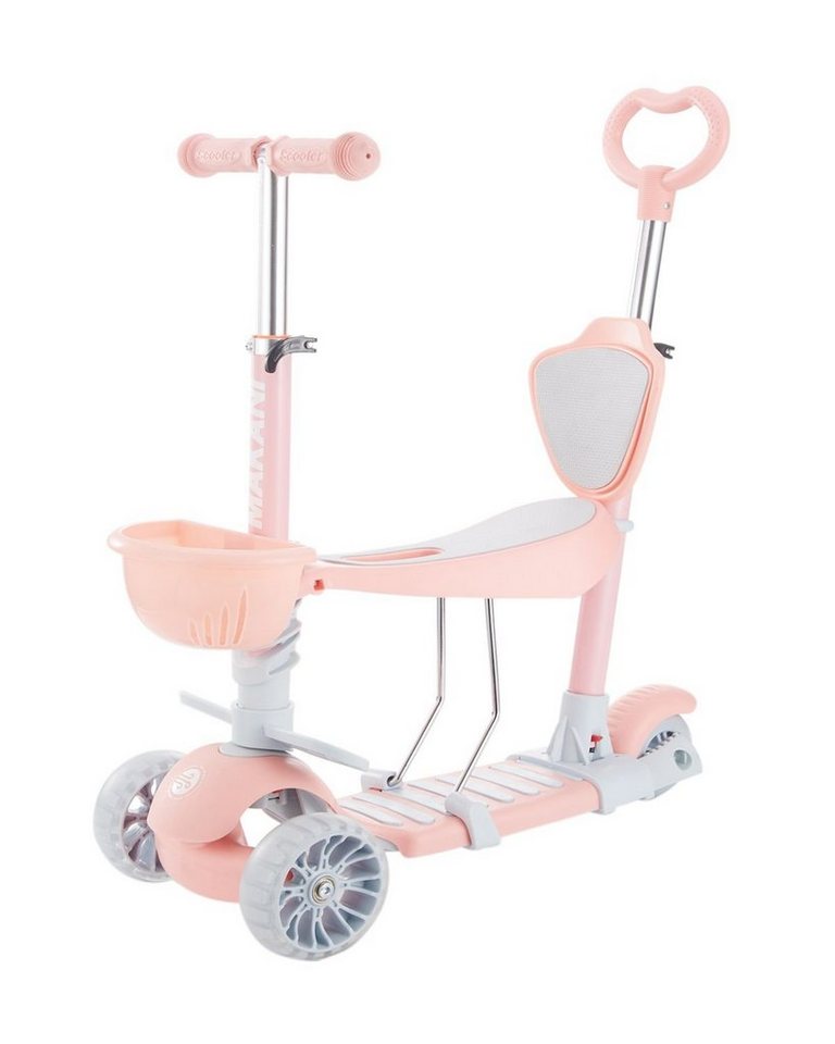 Makani Cityroller Kinderroller, Dreirad, BonBon 4 in 1, mit Schiebestange, Korb von Makani