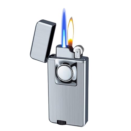 Jet Torch Zigarrenfeuerzeug, Soft/Jet Flame Schaltbares Zigarettenfeuerzeug mit Einstellbarer Flamme, Nachfüllbares Butanfeuerzeug, Tolles Geschenk für Mann, Geburtstag, Weihnachten (Splitter) von Malisseladi