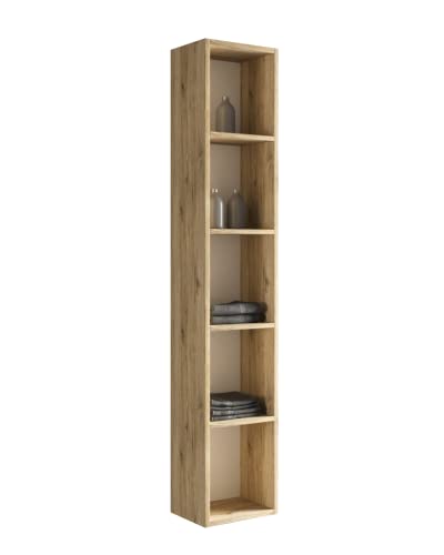 Mama Store ERA Möbelsäule für Bücherregal, wendbar, zum Aufhängen, Vier Etagen aus Eichenholz, L. 30 x T. 22 x H. 160 cm, ER002QUNA von Mama Store