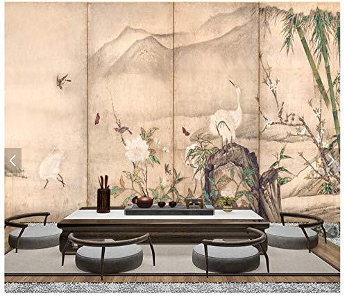 Fototapeten Wand Tapete Wohnzimmer Schlafzimmer-Japanische Ukiyo-E Blume Und Vogel Landschaft Restaurant Hot Pot Restaurant Sushi Restaurant Hintergrund Wand, 430Cmx300Cm (169,3 X 118,1 In) von Mangeoo wallpaper
