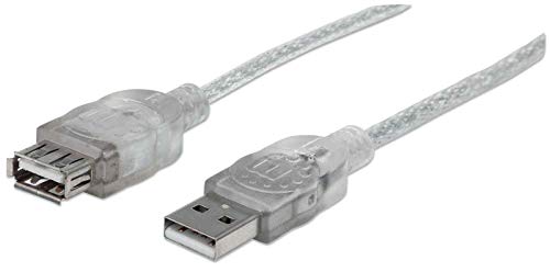 Manhattan 340496 Hi-Speed USB 2.0 Verlängerungskabel ( Typ A-Stecker - Typ A-Buchse ) 3 m silber von Manhattan