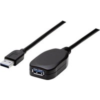 Manhattan USB-Kabel USB 3.2 Gen1 (USB 3.0 / USB 3.1 Gen1) USB-A Stecker, USB-A Buchse 5.00m Schwarz von Manhattan