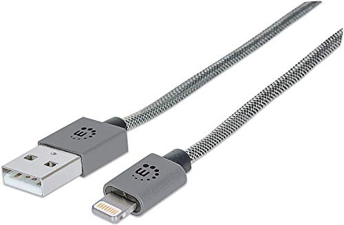 Manhattan iLynk Lightning -> USB A St/1.0m Stahlgrau von Manhattan