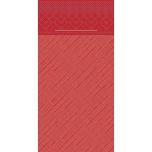Mank Tissue Deluxe Besteckservietten Uni | 40 x 40 cm | 1/8-Falz | Premium Einweg-Serviette | saugstark | Basic | 75 Stück (Rot) von Mank GmbH