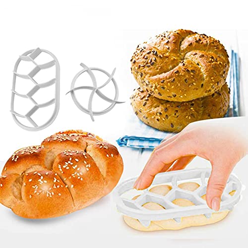 Kunststoff Ausstecher Teig Keks Presse Brötchen Backform,2 Stücke Silikon Backform,Brotstempel blattförmige Ausstechform,Plastikgebäck-Schneider-Teig-Plätzchen Drückten Selbst Gemachtes Brötchen-Form von Mankoo