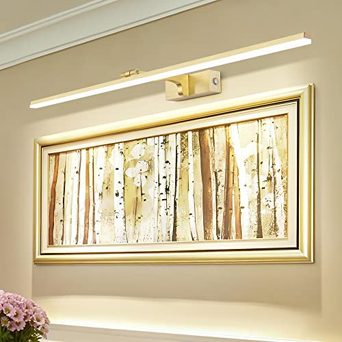 MantoLite Dimmbar Bild Wandleuchte 18W,81CM Gold LED Waschtisch Badezimmer Wandleuchter Beleuchtung Fixture Verstellbarer Spiegel Wandleuchte,3000K/4000K/6000K Nachttisch Leseleuchten Display Lampen von MantoLite