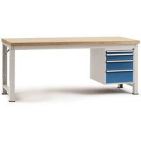 Manuflex WP5624.7035 Einzelwerkbank PROFI, komplett 2000x700x840 mm,Platte Multiplex RAL7035 lichtgr Manuflex WP5624.7035 Einzelwerkbank PROFI, komplett 2000x700x840 mm,Platte Multiplex RAL7035 lichtgr von Manuflex