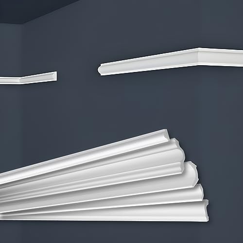 MARBET DESIGN Stuckleisten XPS Styropor weiß - Wandleisten Bordüre Styroporleisten E-Leisten - (30 Meter / 15 Leisten E-27) von Marbet Design