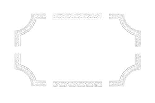 Wand- und Deckenumrandung | 4 Segmente | Barock | Deko Rahmen | Styropor | EPS | innen | Bordüre | 220 x 220 mm | NB-10-01 von Marbet Design