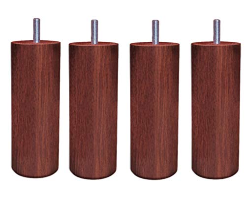 Margot – Chamäleon Zylinder Set 4 Füße für Lattenrost Holz 7 x 7 x 28 cm, Holz, Mahagoni, 7 x 7 x 28 cm von Margot