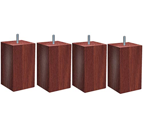 Margot – Douceur skandinavischen Pascha Set 4 Füße für Lattenrost 9 x 9 x 20 cm, Holz, Mahagoni, 9 x 9 x 20 cm von Margot