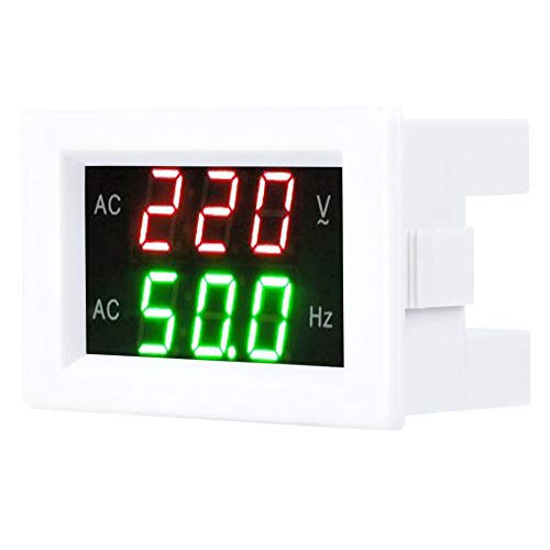 Generator Dual Display LED Digital AC Voltmeter Frequenzmesser Testwerkzeug für AC 45-60Hz Netzteil(White) von Marhynchus