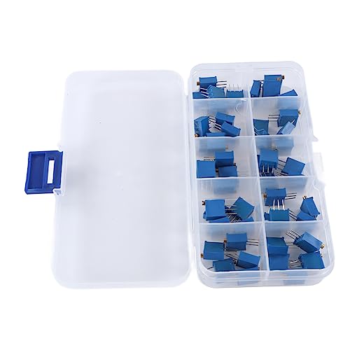 Marhynchus 50pcs 10 Typ Potentiometer Einstellbares Widerstand mit Drehknopf für Elektronische Geräte, Trennwände und Controller, Kunststoffmaterial, Blaue Farbe Marhynchus 50pcs 10 Typ Potentiometer Einstellbares Widerstand mit Drehknopf für Elektronische Geräte, Trennwände und Controller, Kunststoffmaterial, Blaue Farbe von Marhynchus