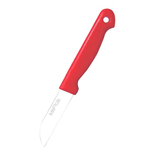 Marietti 61T Paring Glatt Schälmesser, 6cm Klingenlänge, Weiß/Schwarz/Rot, 6 Stück von Marietti