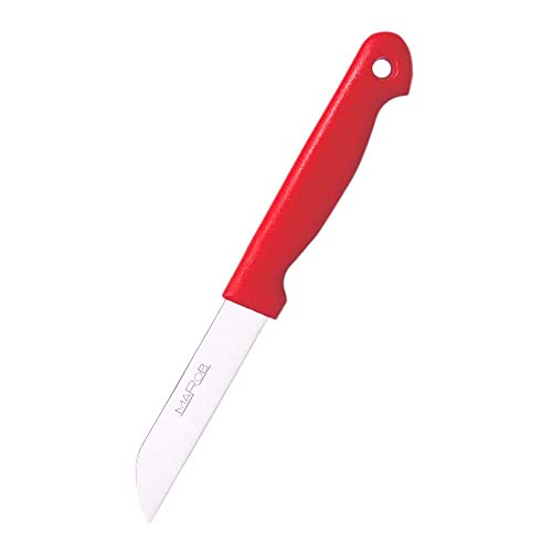 Marietti 71T Paring Glatt Schälmesser, 7.5cm Klingenlänge, Weiß/Schwarz/Rot, 6 Stück von Marietti