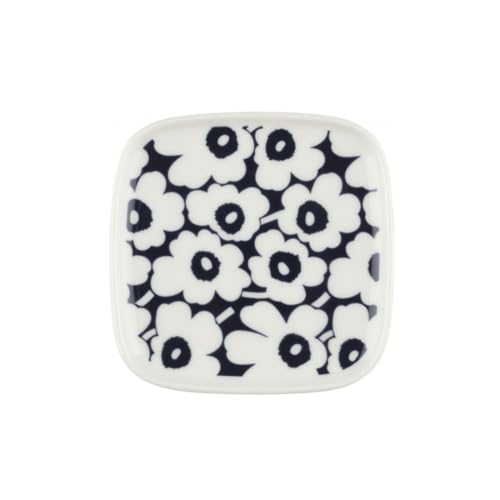 Marimekko Oiva/Pikkuinen Unikko Plate 10x10 cm, 10 x 10 - dk.Blue, White Marimekko Oiva/Pikkuinen Unikko Plate 10x10 cm, 10 x 10 - dk.Blue, White von Marimekko