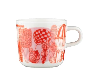 Marimekko Oiva/Siirtolapuutarha Coffee Cup 2 dl, White, orange, lt.pink Marimekko Oiva/Siirtolapuutarha Coffee Cup 2 dl, White, orange, lt.pink von Marimekko