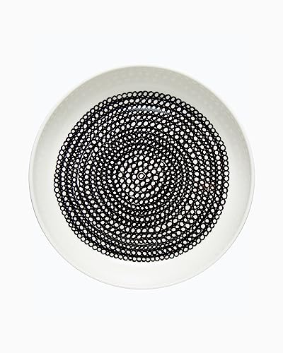 Marimekko - Teller, Speiseteller, Essteller - Räsymatto - Stiengut - weiß/schwarz - Ø 20,5 cm Marimekko - Teller, Speiseteller, Essteller - Räsymatto - Stiengut - weiß/schwarz - Ø 20,5 cm von Marimekko