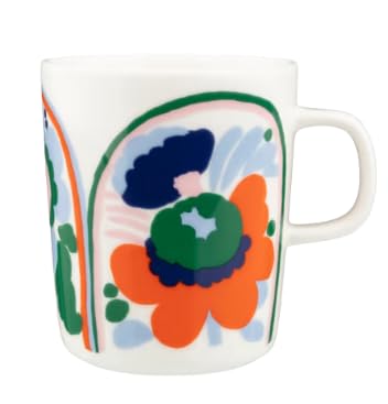 Oiva/Karuselli Mug 2,5 dl, White, lt.Blue, orange Oiva/Karuselli Mug 2,5 dl, White, lt.Blue, orange von Marimekko