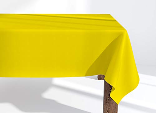 Market-Alley Tischdecke Tischwäsche Pflegeleicht Tischtuch Tischdekoration Tafeltuch Uni einfarbig rechteckig (105 Gelb ; 120cm x 220cm) von Market-Alley