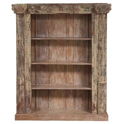 Handgeschnitztes Regal aus Teak Massivholz ? 190 cm, Vintage Braun | Standregal für Wohnzimmer, Diele & Schlafzimmer | Offenes Bücherregal, Raumteiler & Wandregal ohne Bohren Muster -151- Handgeschnitztes Regal aus Teak Massivholz ? 190 cm, Vintage Braun | Standregal für Wohnzimmer, Diele & Schlafzimmer | Offenes Bücherregal, Raumteiler & Wandregal ohne Bohren Muster -151- von Marrakesch Orient & Mediterran Interior