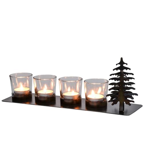 Marrakesch Adventskranz länglich Kerzenhalter Jaminto aus Metall 35cm lang - Weihnachtsdeko Kerzenleiste Modern von Marrakesch Orient & Mediterran Interior