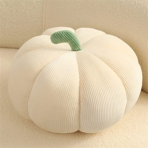 Martin Kench Kürbis Kissen, Plüsch Kürbis Kissen, Kürbis Halloween Kissen, Herbst Kissen Kürbis Deko mit Füllung, Pumpkin Pillow, Herbstdeko Kürbis (Weiß,20cm) von Martin Kench