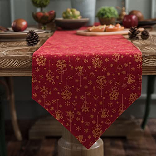 Martin Kench Tischläufer Weihnachten, Christmas Table Runner, Weihnachtstischdecke, Deko Weihnachten, Ideal für Weihnachtsfeier, Wohnzimmer & Esszimmer (Red,30x140cm) von Martin Kench