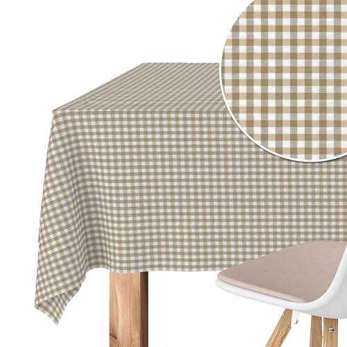 Martina Home Tischdecke mit Teflonbeschichtung Petit Vichy, 100 x 140 cm, Taupe von Martina Home