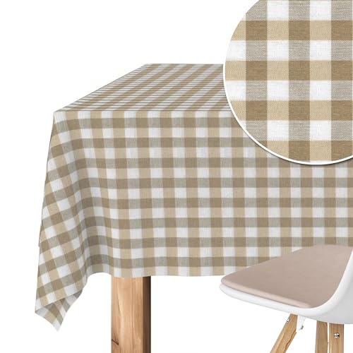 Martina Home Tischdecke mit Teflonbeschichtung Vichy, 100 x 140 cm, Taupe von Martina Home