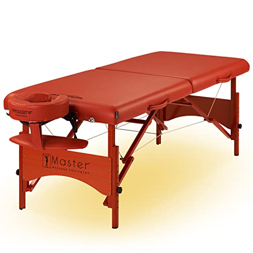 Master Massage Fairlane Mobil Massageliege Kosmetikliege Therapiebett Behandlungsliege Massagebank Klappbar mit Ambiente Beleuchtung Holz Ultraleicht, Zimt, 64 cm von Master Massage