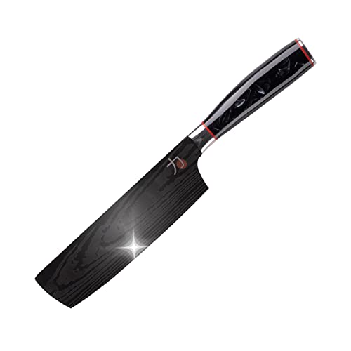 MasterPro Tetsu | Japanisches Küchenmesser Cleaver 17,5 cm | Geeignet zum Schneiden von Rohem Fleisch und Knochen | Professionelle Küche | Stabilisiert, Gewichtet und Titanbeschichtet von MasterPRO