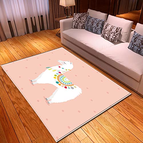 Mateju Teppich Schlafzimmer Wohnzimmer Teppich 3D Modern Dekoration Waschbarer Flanell Teppiche Balkon Terrasse Küchenteppich Bodenmatte Fußmatte (80x120cm,Alpaka 2) von Mateju