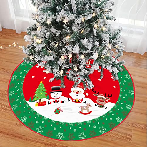 Mateju Weihnachtsbaum Rock Weihnachtsbaumdecke Rund Decke Groß Christbaumdecke Christbaumständer Teppich Baumdecke Weihnachtsbaum Deko für Weihnachten Neujahr Party (Frohe Weihnachten 1,36inch) von Mateju